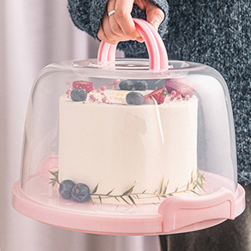 手提透明蛋糕盒重复使用蛋糕卷包装盒便携家用保鲜烘焙甜品打包盒
