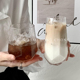 韩式ins风六棱角玻璃杯高颜值饮品杯冰美式拿铁咖啡杯水果茶杯子