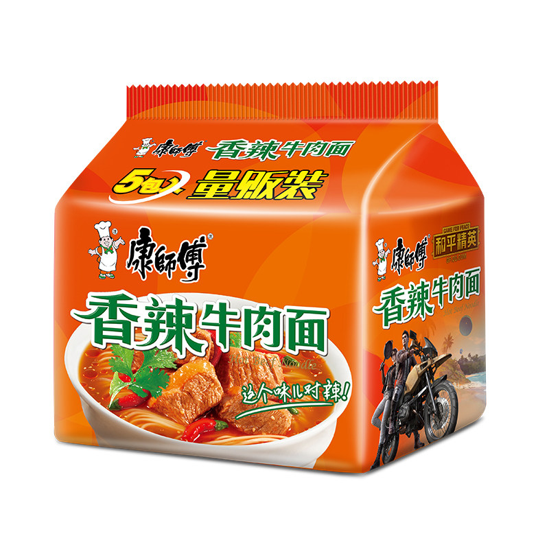 康师傅香辣牛肉面量贩装5包入