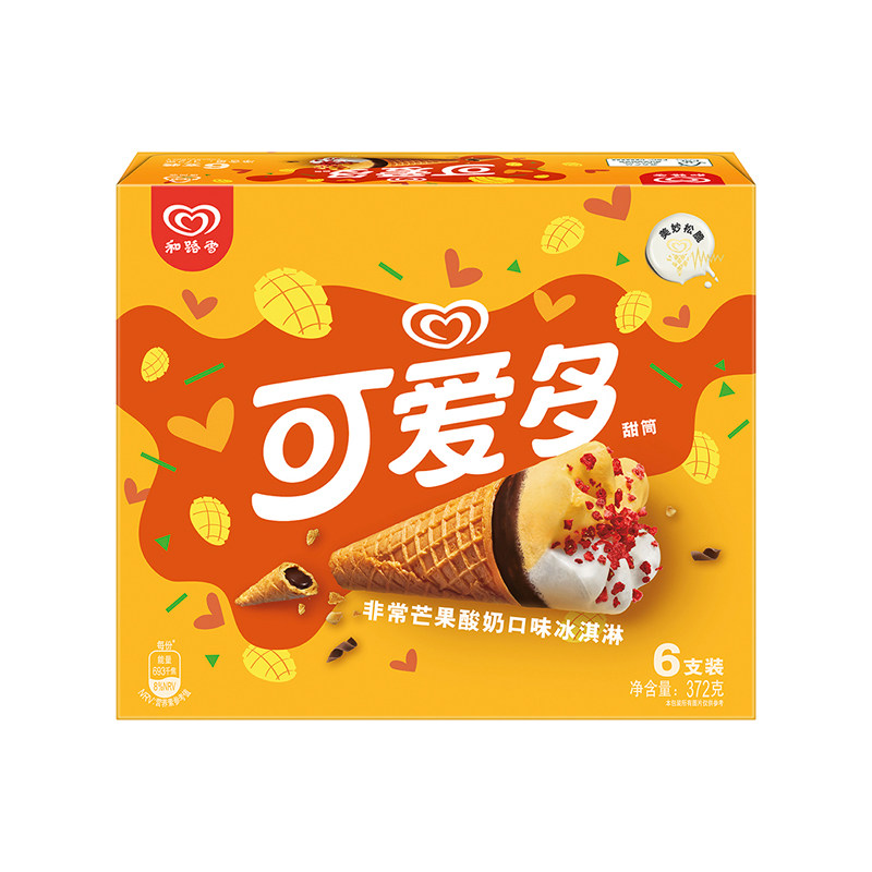 可爱多芒果酸奶口味冰淇淋 372g(6支装)/盒