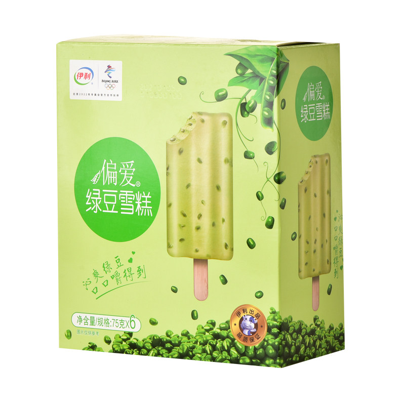 伊利偏爱绿豆雪糕75g*6支/盒