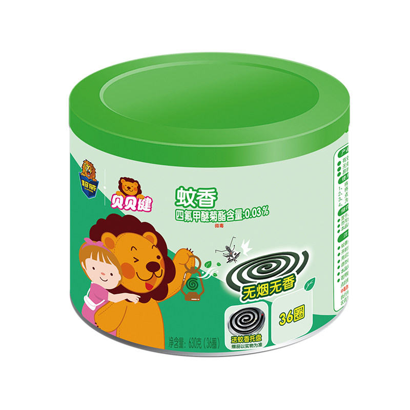 超威贝贝健无烟无香蚊香36单盘630克盒