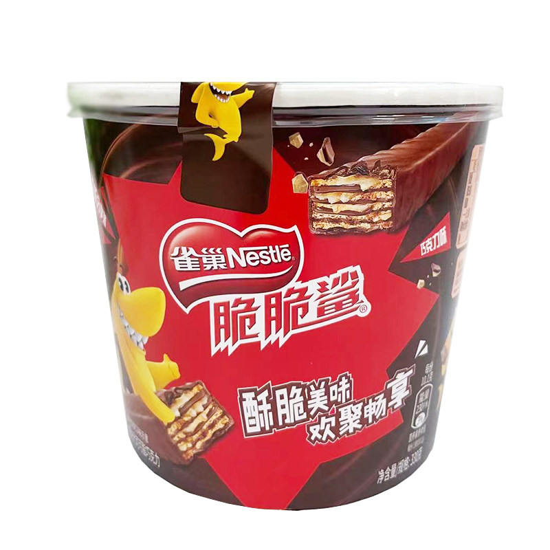 雀巢脆脆鲨巧克力口味威化330g/桶