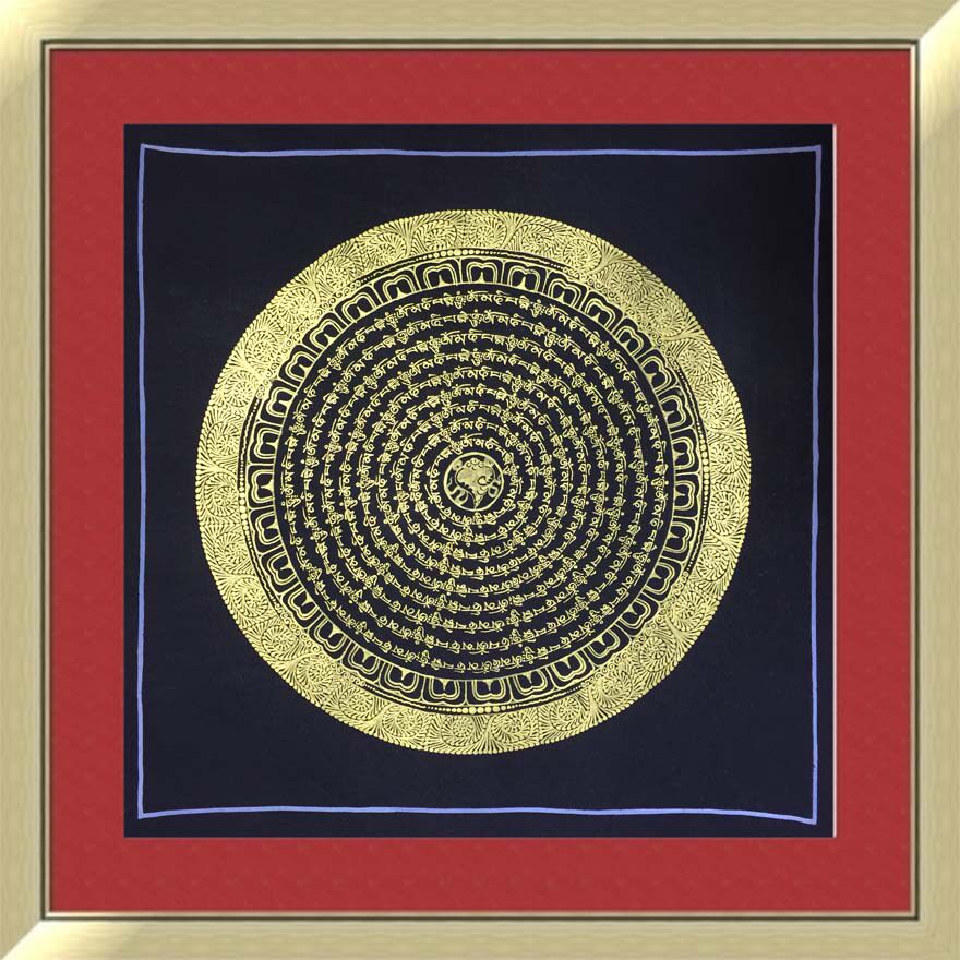 (尼泊尔)mani khatiwada《招财经文》坛城唐卡