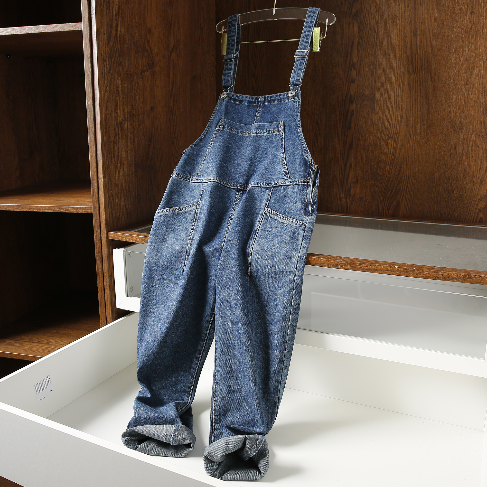 bf背带裤女长裤宽松