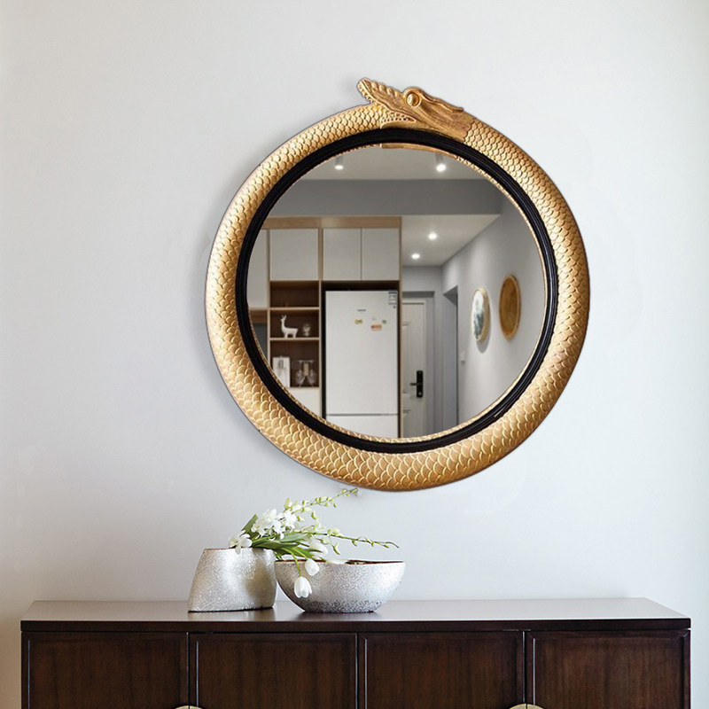 欧式奢华背景墙装饰镜过道玄关镜复古化妆镜挂墙浴室镜梳妆镜定制