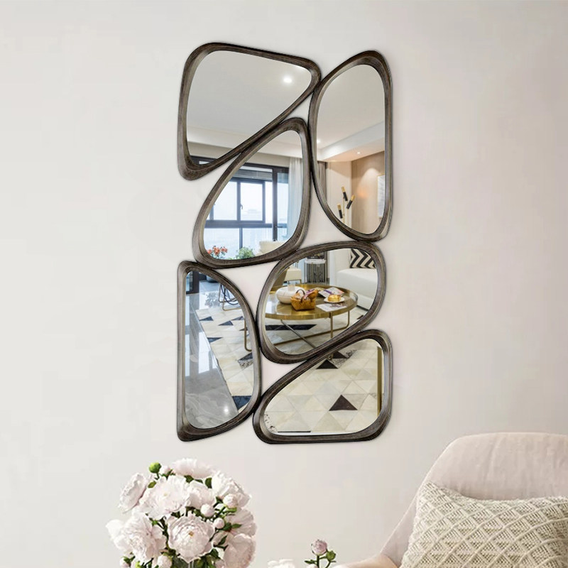 玄关镜美式艺术镜创意镜装饰镜子梳妆镜餐边镜壁挂镜壁炉镜定制