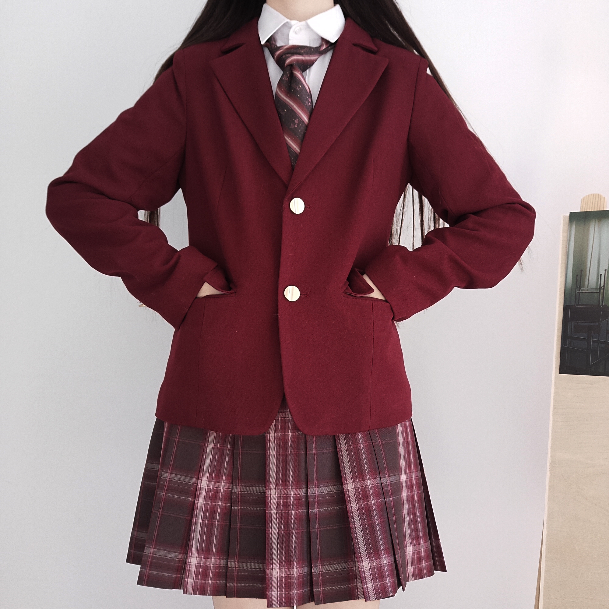 正版原创jk制服女西装刺绣外套学生西服加厚上衣通勤新年限定款