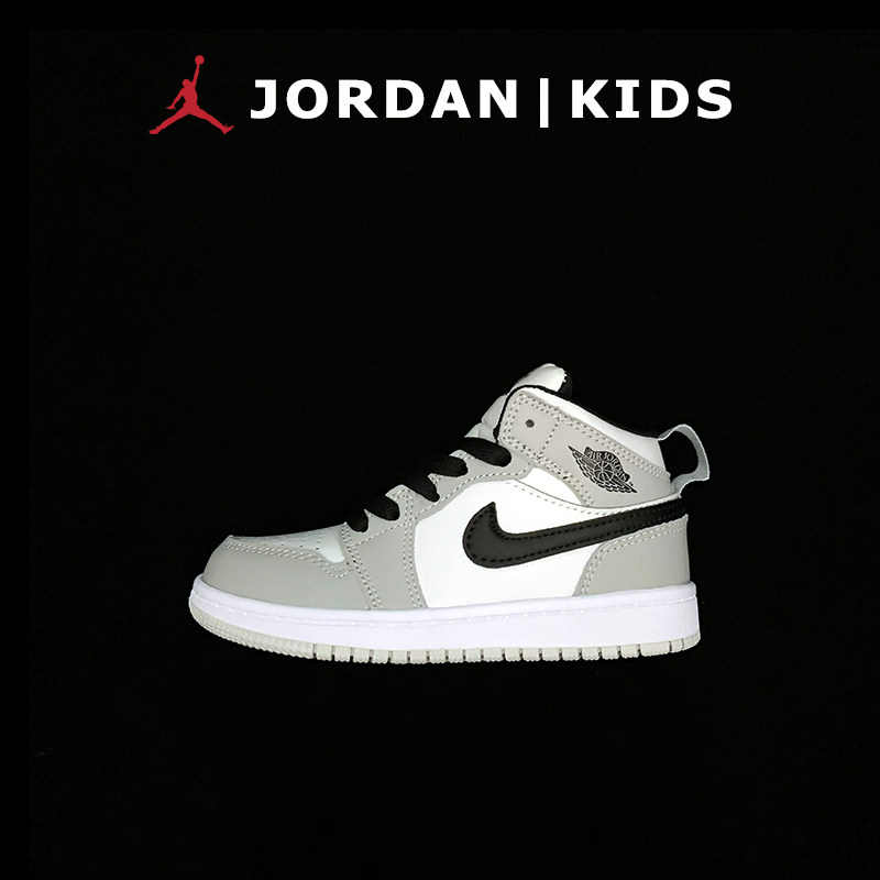 jordan官网aj儿童鞋乔1烟灰色高帮板鞋男女童中大小童篮球运动鞋