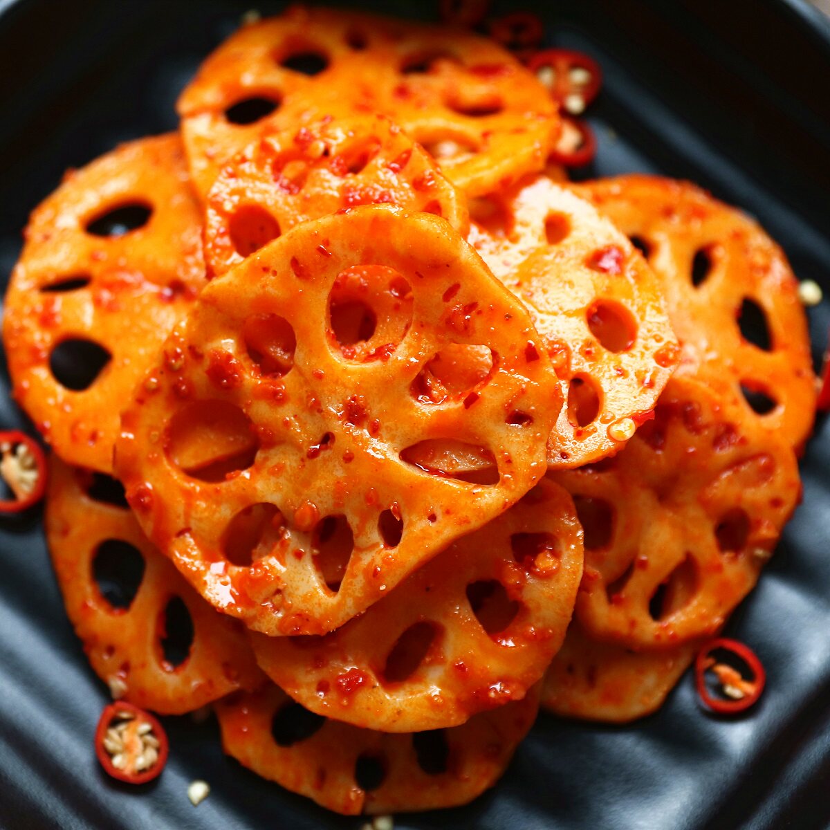 与美重口川味麻辣鲜香泡椒变态辣混搭口味小包装脆藕片70g连包