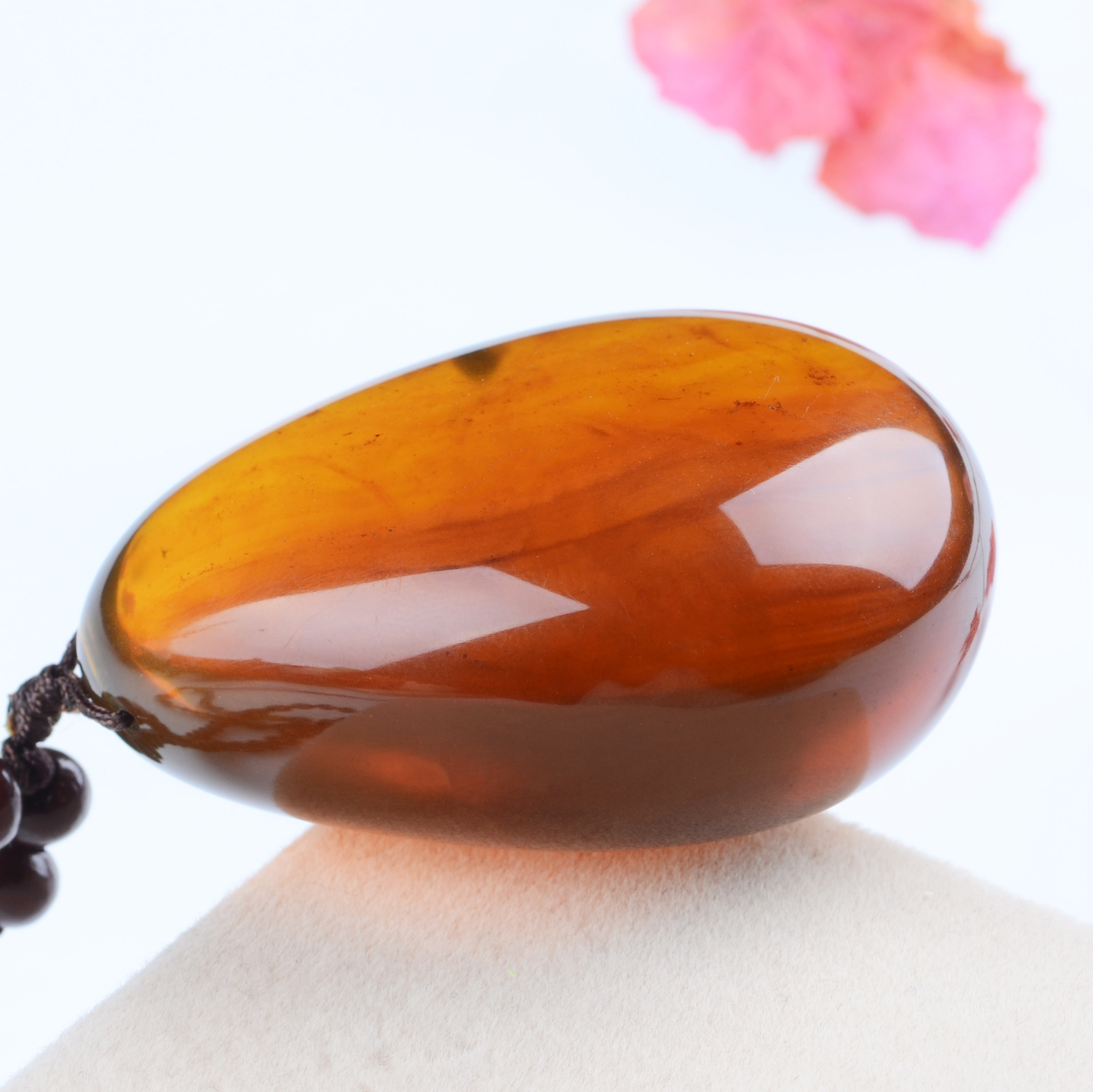 24.63g(不含链)【工作室】 天然缅甸琥珀金棕珀 随形吊坠