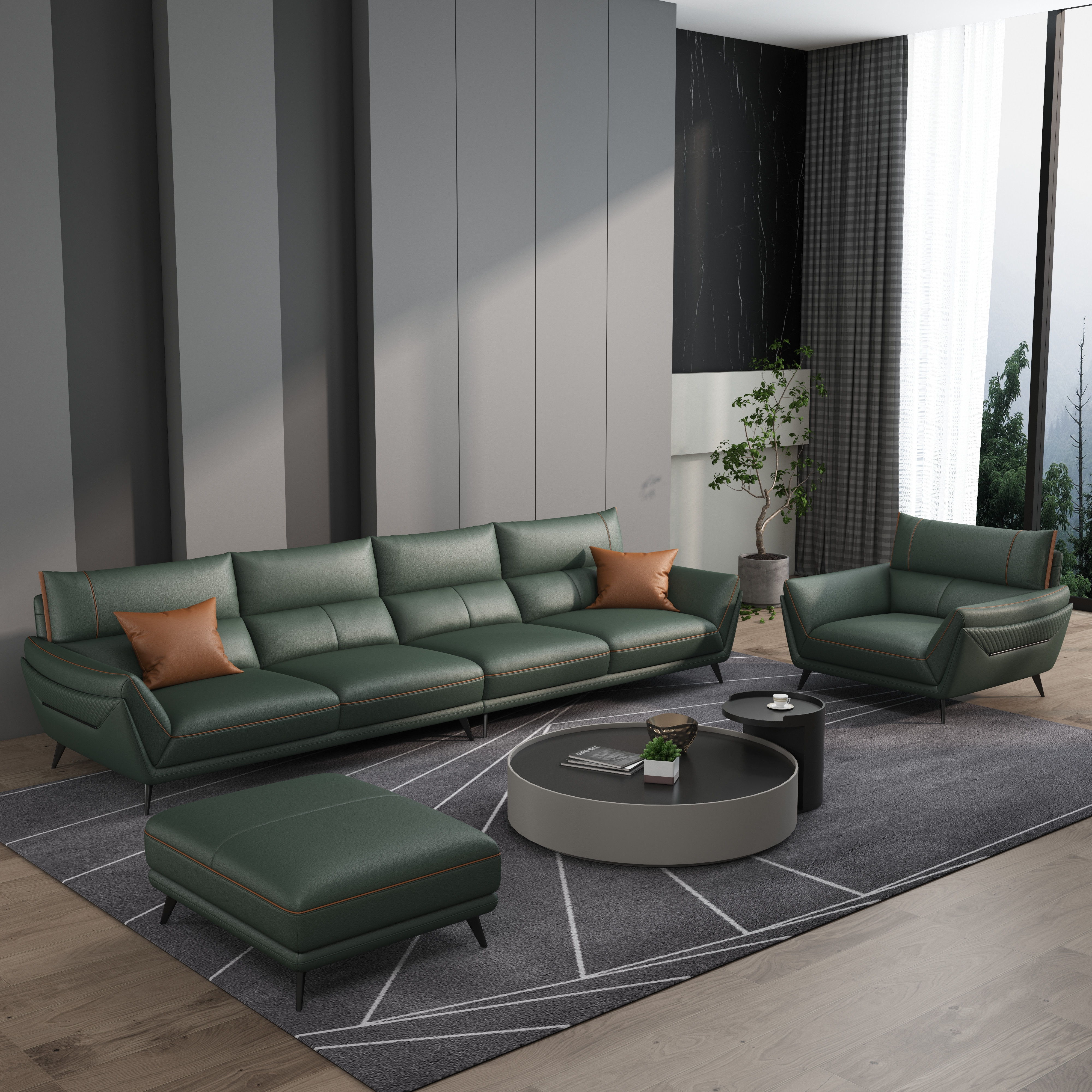 绿色沙发组合