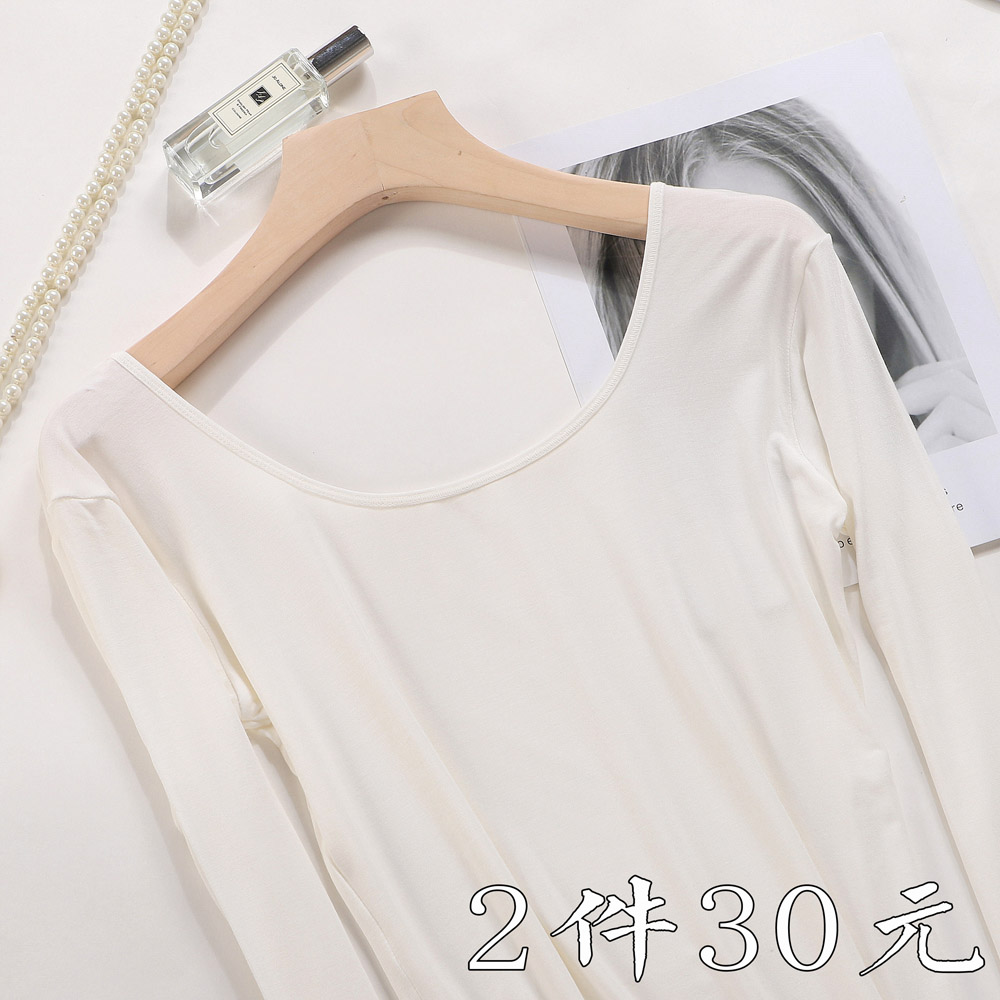 2018新款淑女纯色t恤莫代尔修身竹炭纤维休闲长袖圆领打底衫女|ruв категории Женская одежда, футболка - от Buy2taobao.com для оказания профессиональной услуги покупки агента Taobao