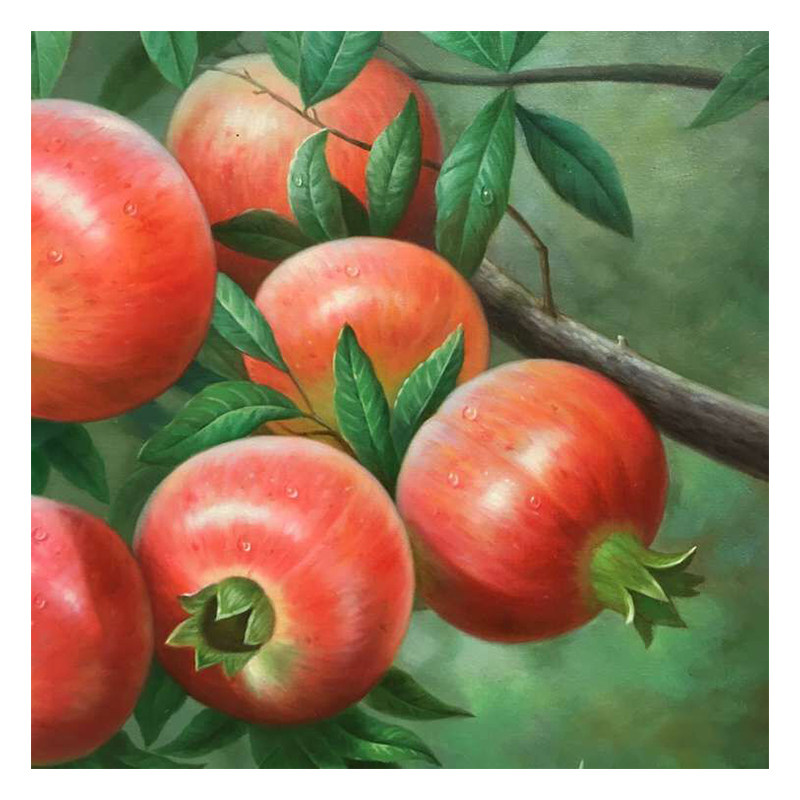 肖飞《石榴》画布油画