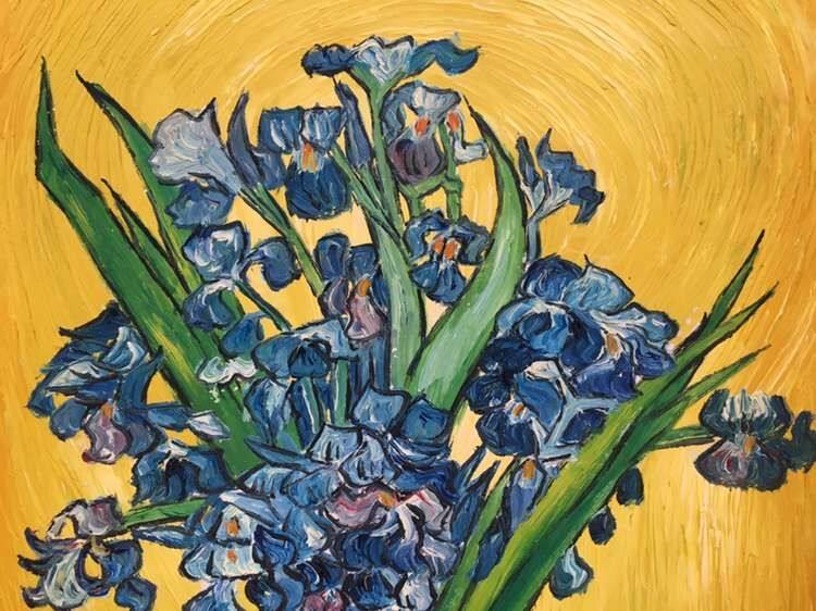 临摹 凡高《兰花》布面油画