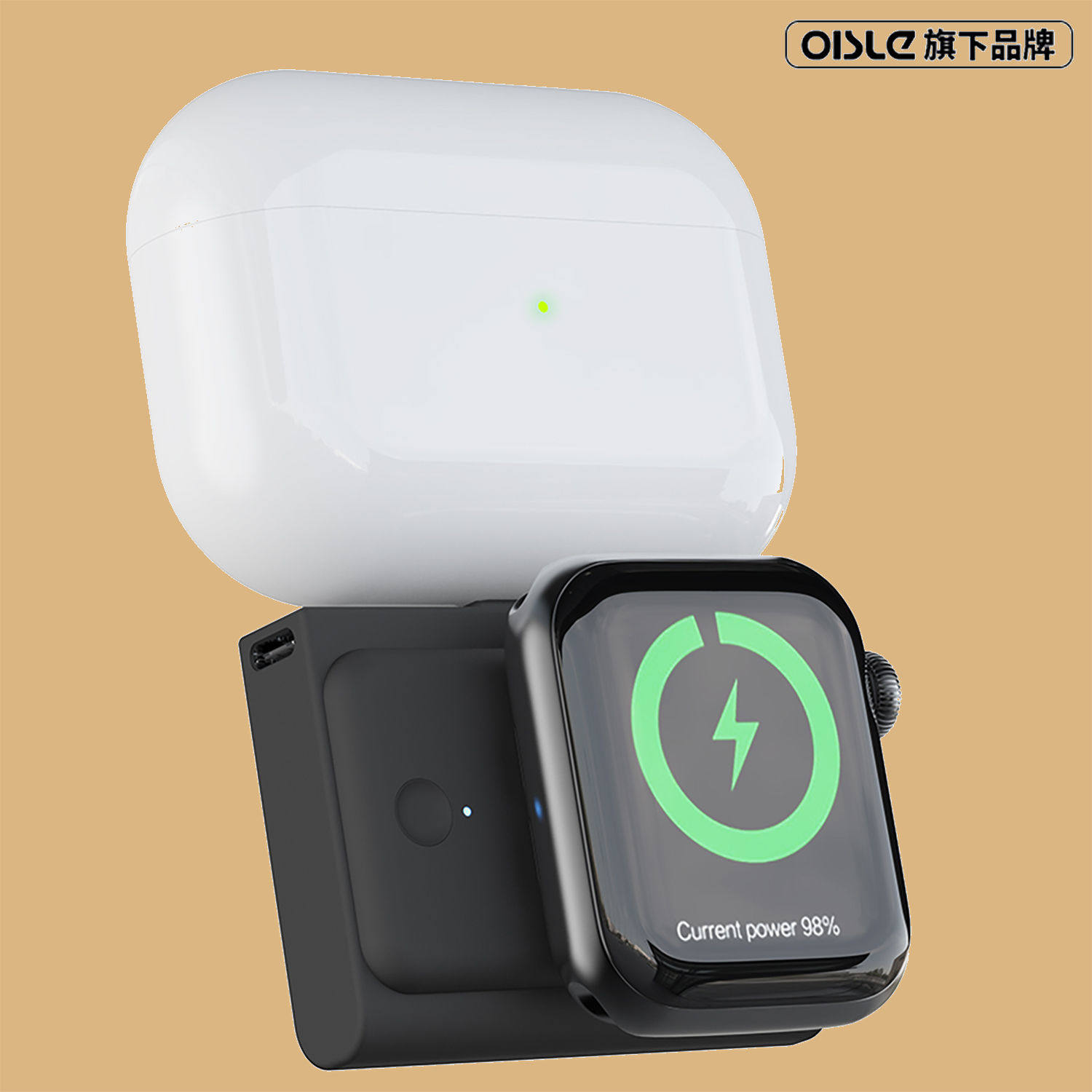 aliferb苹果手表无线充电器iwatch6/se1-5代适用iphone迷你充电宝