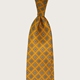 ilLupo金色底 规则菱形格 全手工半内衬三褶真丝领带