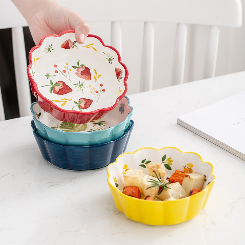 水果沙拉碗创意草莓餐具套装碗春夏秋冬系列INS碗烤箱微波炉适用