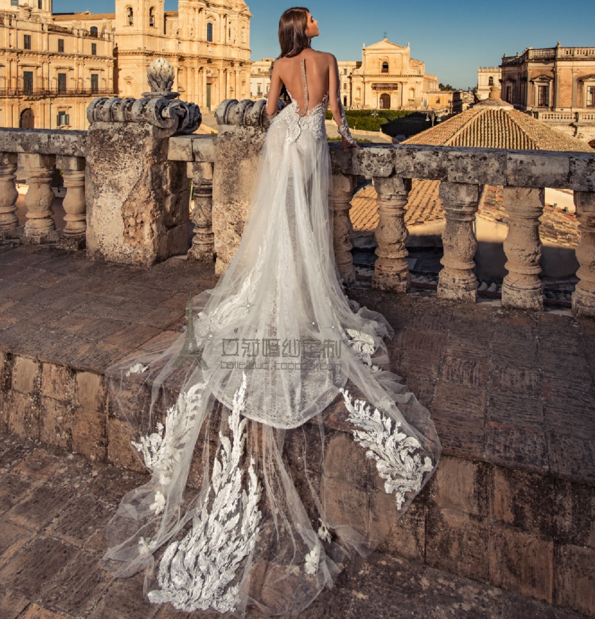 鱼尾婚纱小拖尾性感