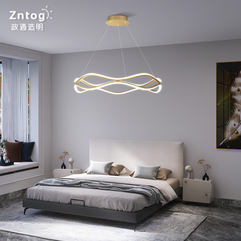 卧室吊灯客厅灯现代简约房间极简环形艺术意大利米兰设计餐厅灯具