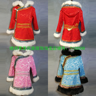 蒙古袍女童生活装秋季冬季日常装蒙古服装儿童蒙族女孩圣诞节服装