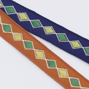 民族风绣提花方格连接图案织带diy手工辅料 宽1.3cm 50码/卷