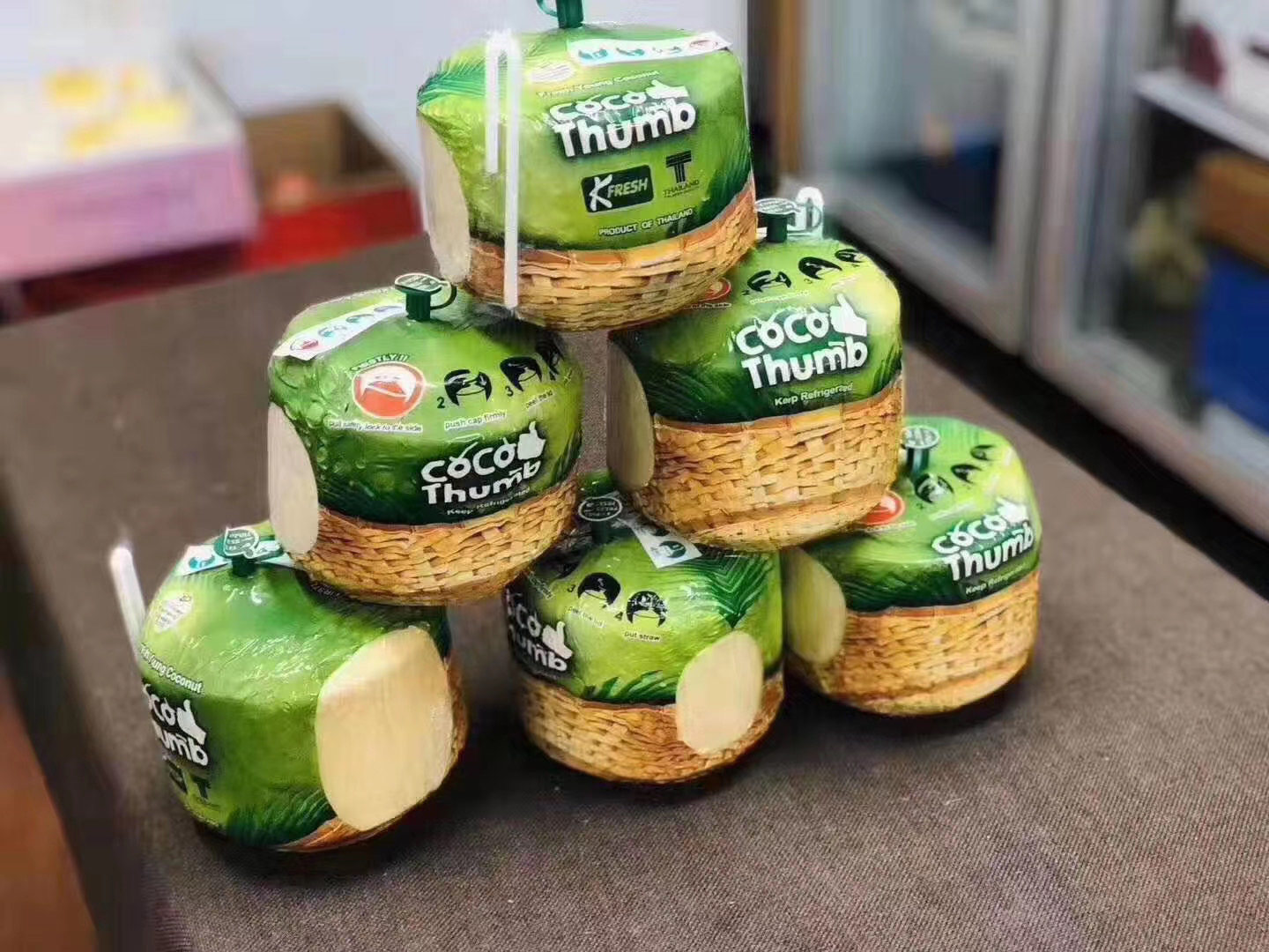 火锅椰新鲜泰国进口kfresh网红椰青配吸管coco易开宝椰子6个装