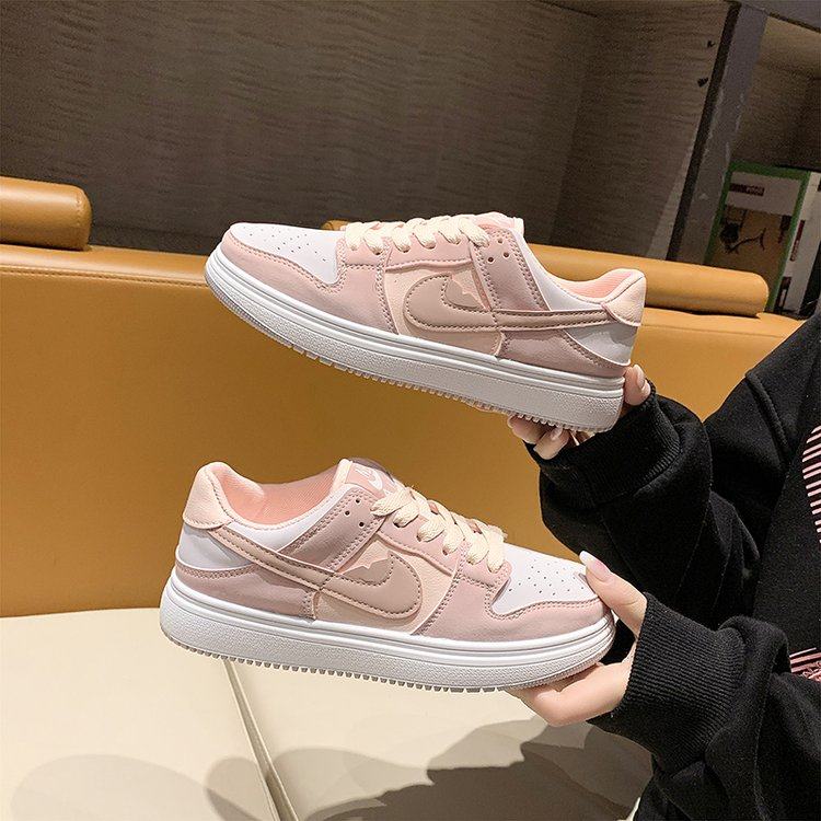 aj女鞋莆田官网正版空军一号樱花粉初中学生运动休闲板鞋女双勾鞋