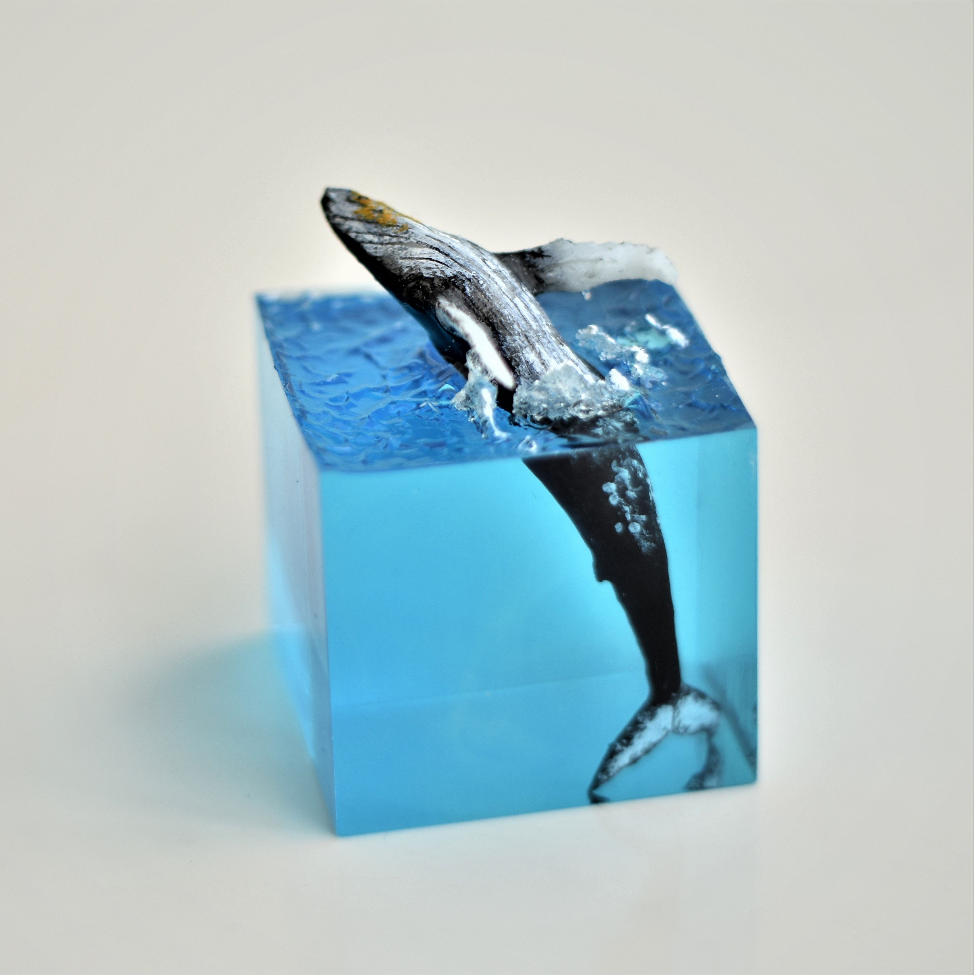 【萬物工坊】海立方-座头鲸-跃 鲸鱼模型摆件