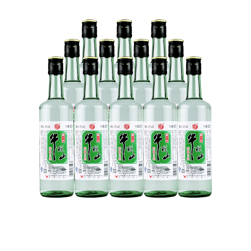 【万酒网】牛栏山二锅头黑盖43度新一代500ml*12瓶白酒整箱