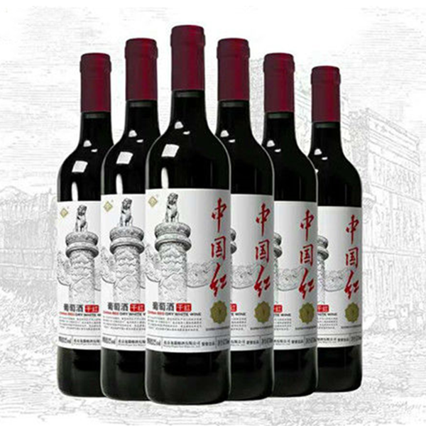 龙徽葡萄酒 夜光杯中国红干红葡萄酒美乐赤霞珠红酒750mlx6瓶包邮