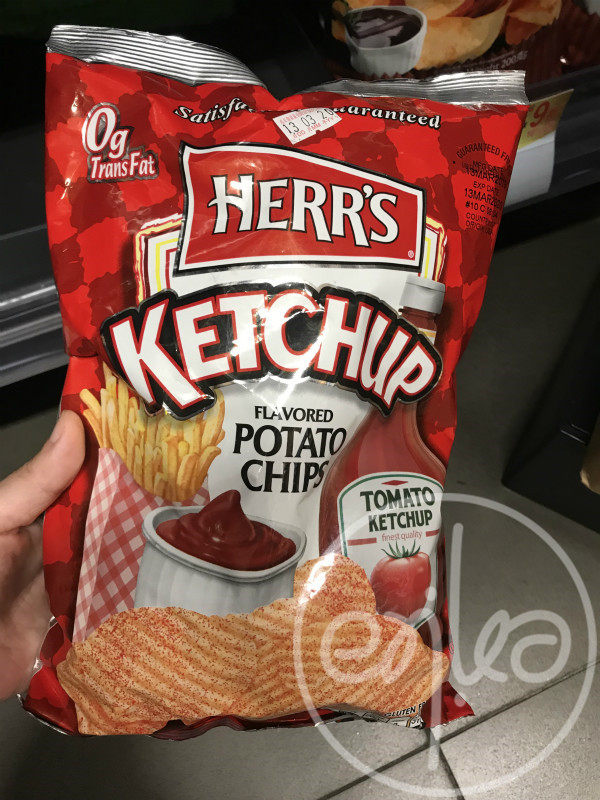 超辣薯片 美国_艾丽卡零食美妆香港代购 美国进口 herrs 蕃茄味波浪