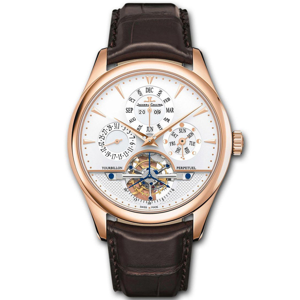 [9.5新]积家 自动机械 18k玫瑰金 陀飞轮 万年历 男表