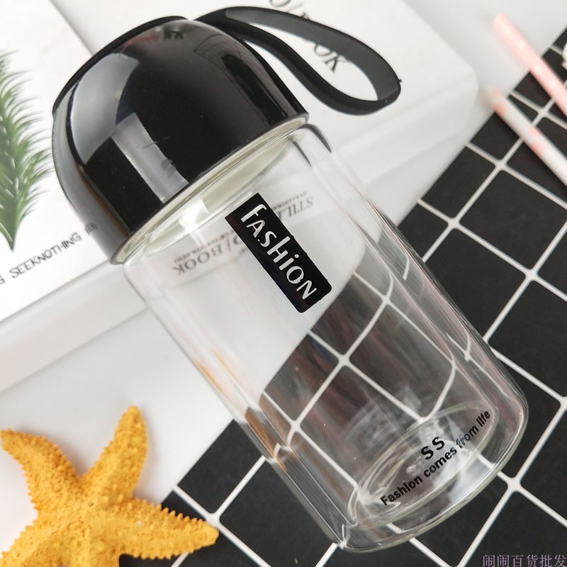fashion双层玻璃杯泡茶水带简约 耐热随手杯水杯加厚便携水晶杯子|msdalam kategori pinggan mangkuk, Cup/cawan/cerek, Glass - dari Buy2taobao.com untuk memberikan perkhidmatan ejen Taobao profesional membeli