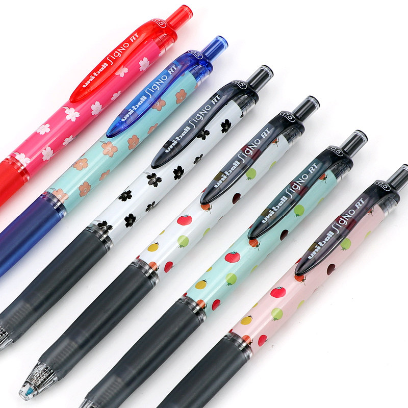 uni日本进口三菱umn-105按动水笔耐水性签字办公考试中性笔0.