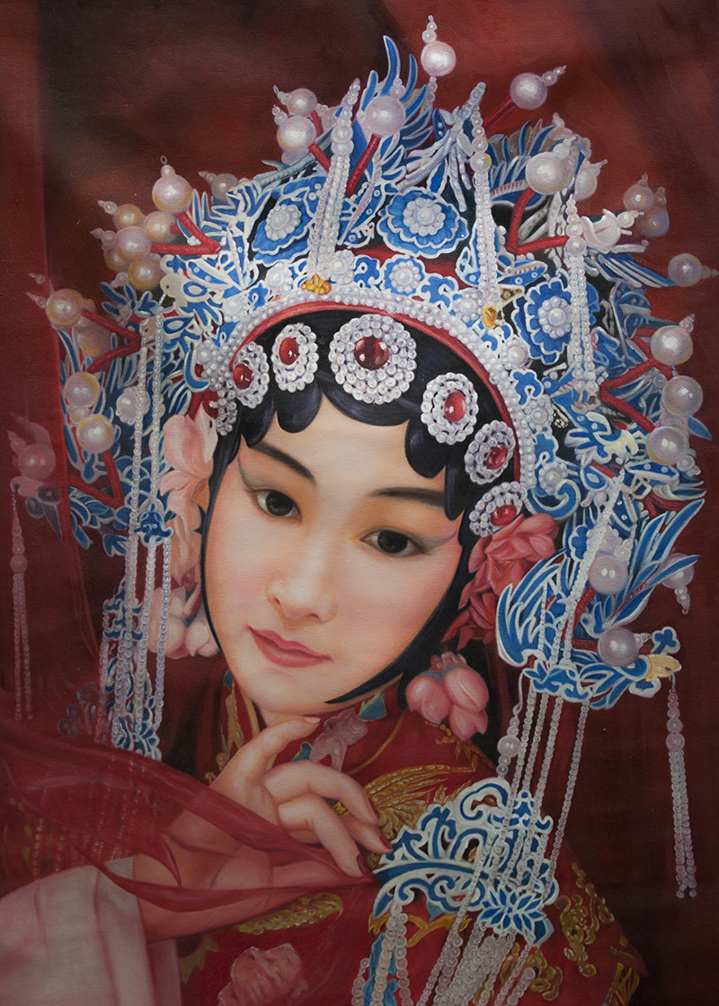 陈香勋《京剧花旦》职业画家 80x120cm