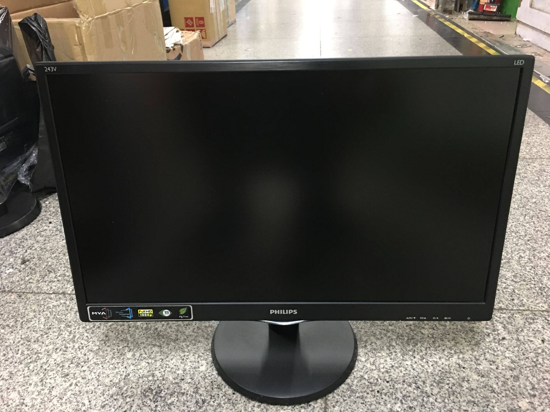 特价显示器二手_原装商用办公飞利浦243v5q二手 显示器显示 23.