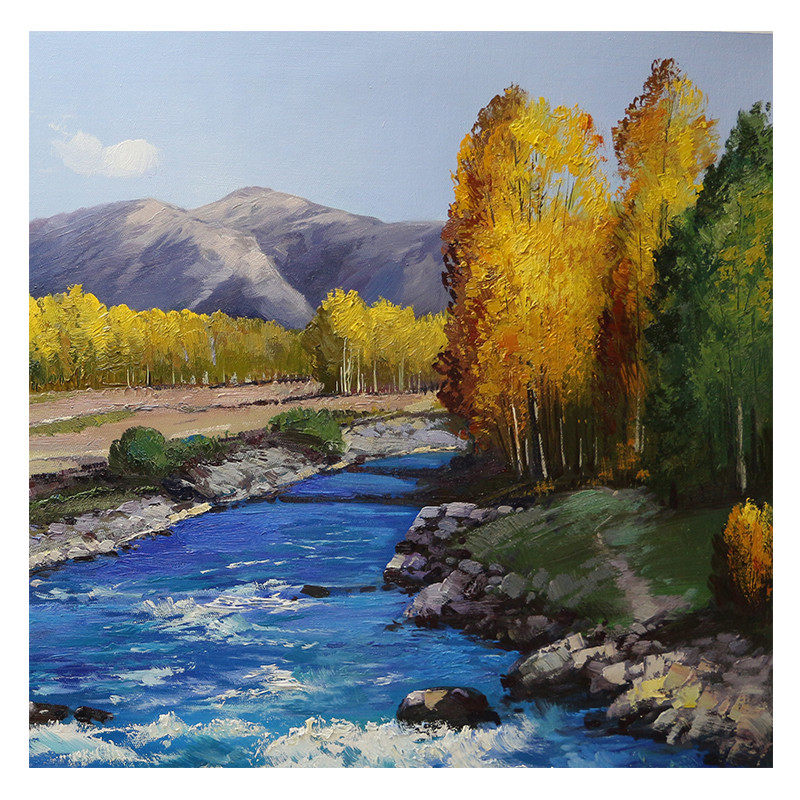 刘雪霞 《蔚蓝的河流》 布面油画