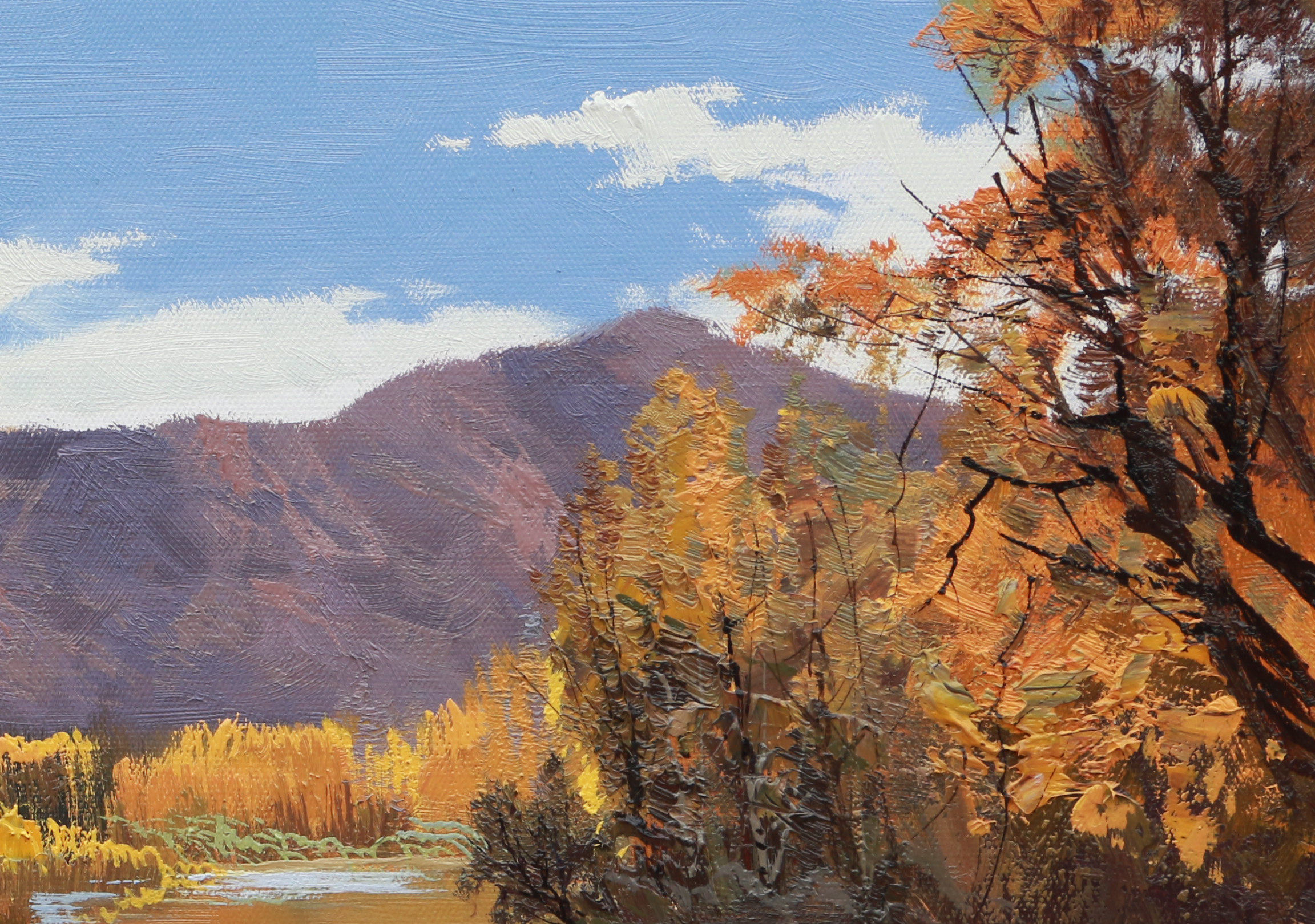 刘翔清《溪边景色》 布面油画