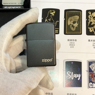 zippo之宝煤油打火机正版 黑磨砂黑耀冰正品新款男士礼物经典标志