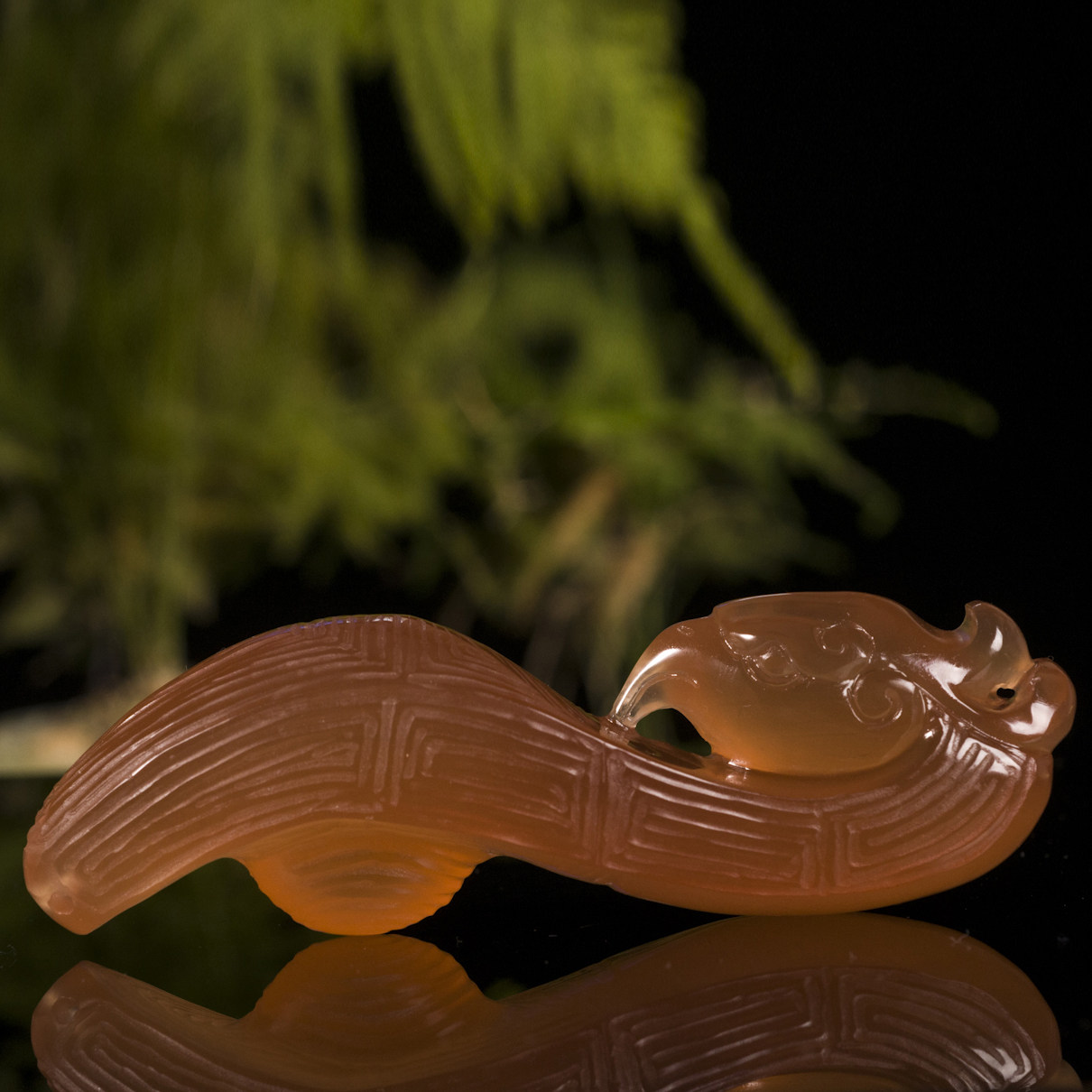 金水冻《凤头如意》手玩件林斌工作室手工雕刻