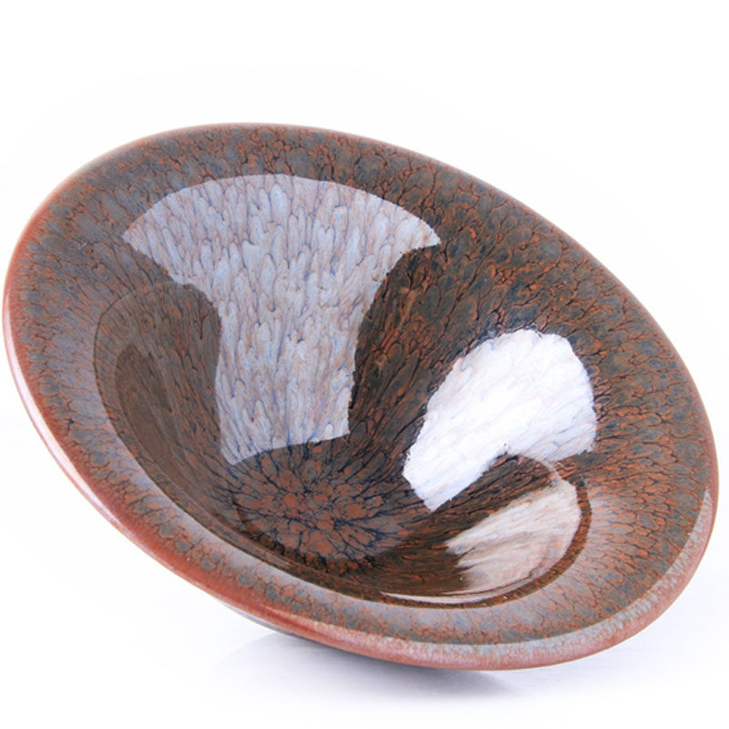 园艺建盏 罗丁15公分【花开富贵】油滴紧密均匀 08225