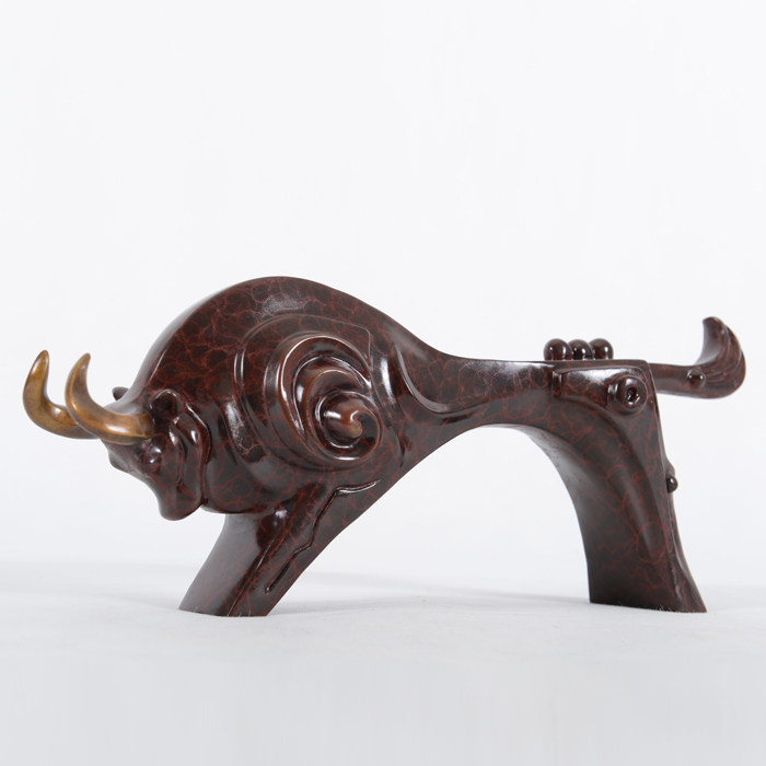 宇达青铜创意艺术礼品 十二生肖家居装饰《祥牛》牛家居办公摆件