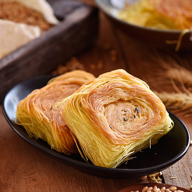 甘肃靖远一窝丝 特产美食面包零食糕点 手抓饼特色小吃酥饼馍锅盔