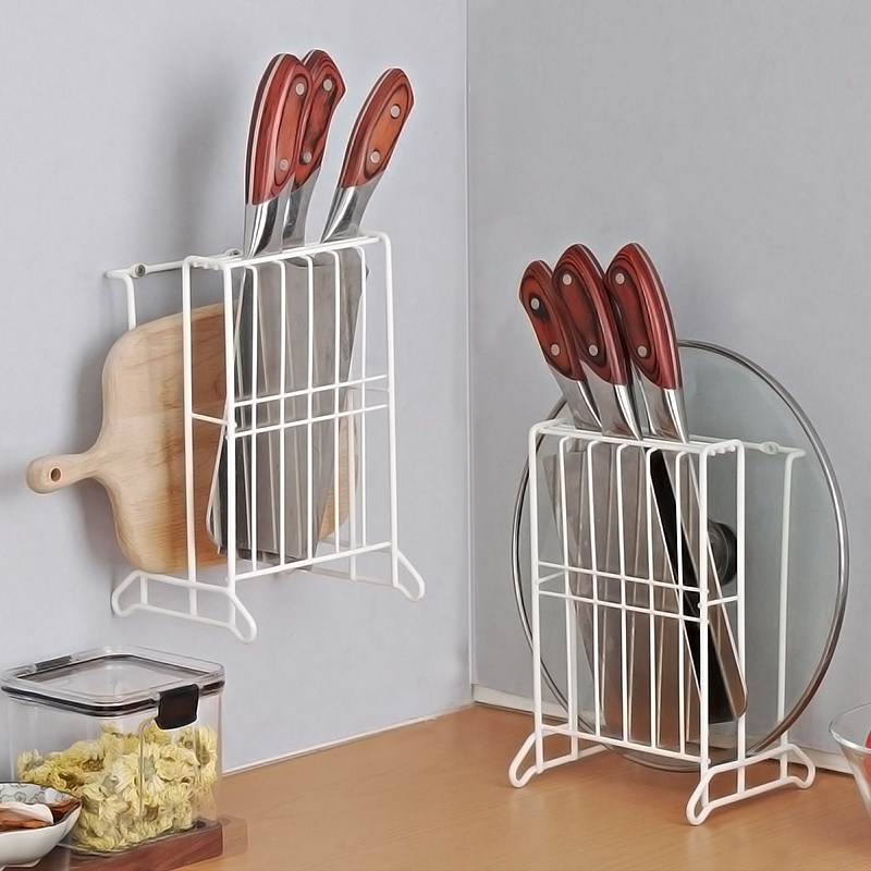 刀架厨房用品置物架多功能菜板砧板刀具收纳架家用刀座壁挂菜刀架