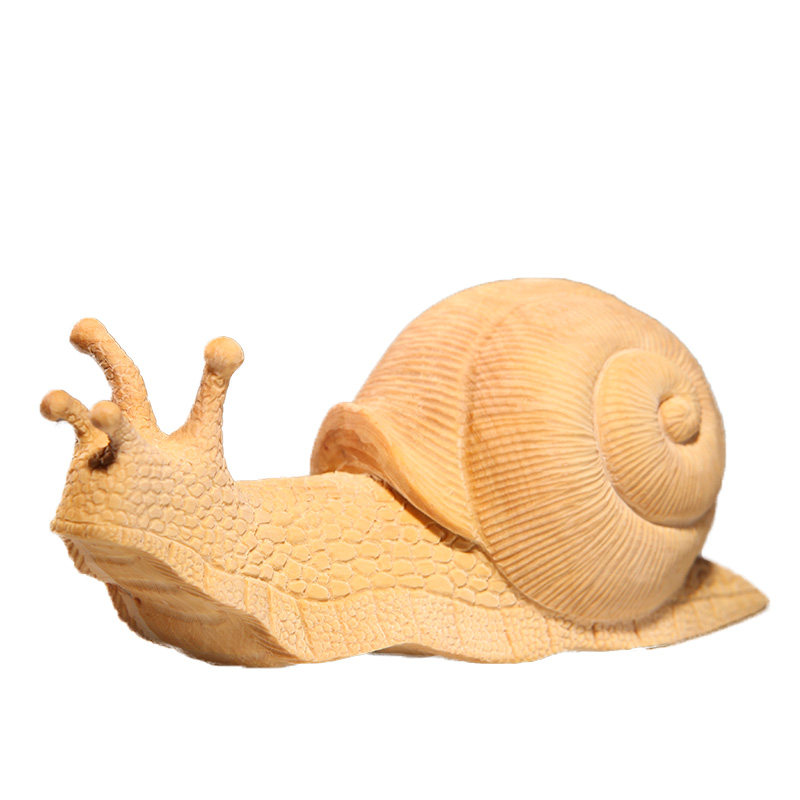 【蜗牛】天然珍稀原材湖北黄杨木手工精雕蜗牛手把件玩件