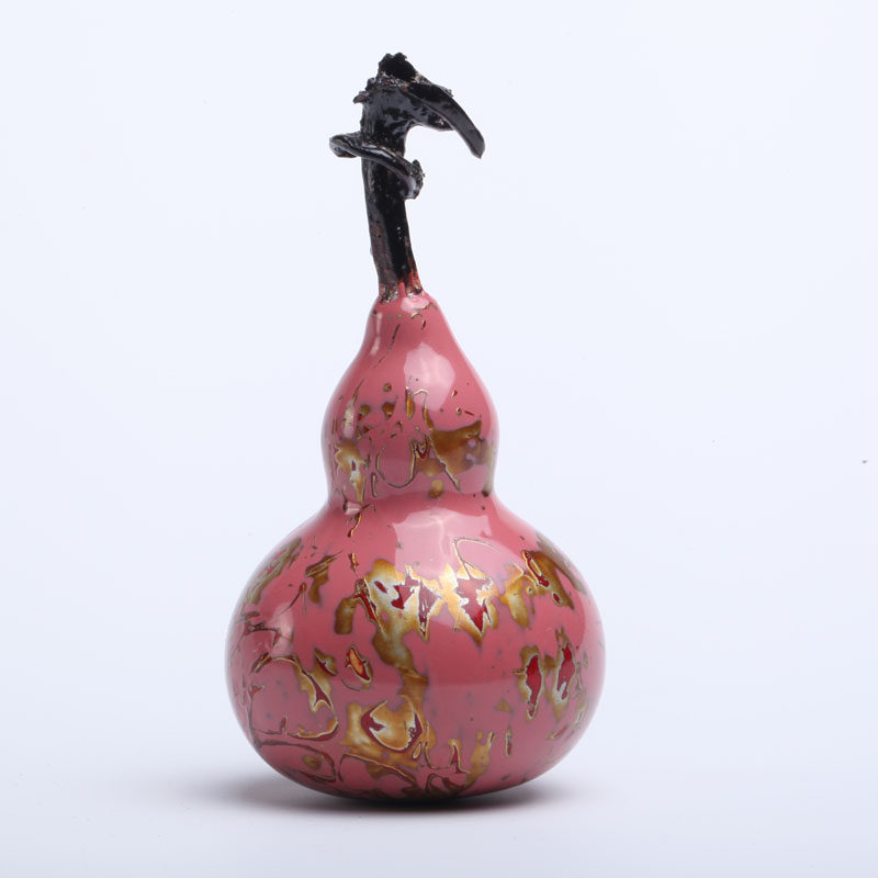 纯手工打磨红金福州大漆葫芦摆件【福禄】颜色绚丽 流光四溢