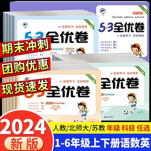 53全优卷一二年级三四五六年级上册下册试卷测试卷语文数学英语人教版苏教版青岛版北师大5+3单元期末同步练习册训练5.3五三天天练