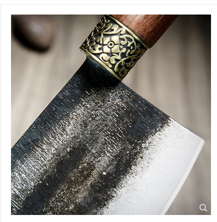 楚家刀老式玄铁菜刀家用锰钢手工锻打夹钢切片刀户撒厨师刀具厨房