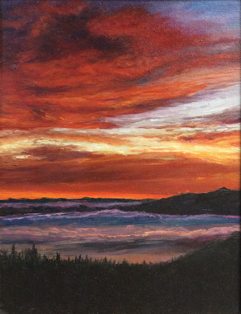 宋庄优秀青年女画家江增玉原创作品《日出》